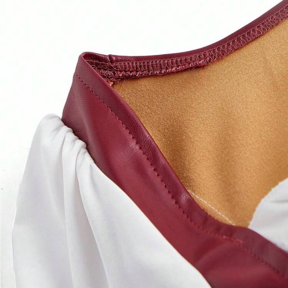 Old West Red and White Corset Blouse - Picture 4 of 5